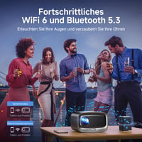 Proiector Smart 4K iSinbox – Compatibil cu Netflix, 1500 ANSI, HDR10+, Dolby Audio, WiFi 6, Bluetooth, Focalizare automată, Corecție trapezoidală 6D, Rezistent la praf – Home cinema și proiecție în aer liber 8