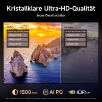 Proiector Smart 4K iSinbox – Compatibil cu Netflix, 1500 ANSI, HDR10+, Dolby Audio, WiFi 6, Bluetooth, Focalizare automată, Corecție trapezoidală 6D, Rezistent la praf – Home cinema și proiecție în aer liber 3
