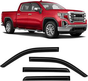 Deflectoare de vânt laterale ISINLASSO pentru Chevy Silverado/GMC Sierra 1500 Crew Cab 2019-2024 - negru - 4 buc.