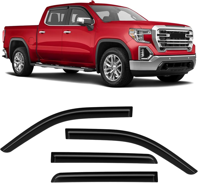 ISINLASSO Chevrolet Silverado/GMC Sierra 1500 Crew Cab 2019-2024 Ablakterelő Szélvédő 4 db Fekete