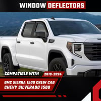 ISINLASSO Chevrolet Silverado/GMC Sierra 1500 Crew Cab 2019-2024 Ablakterelő Szélvédő 4 db Fekete 3