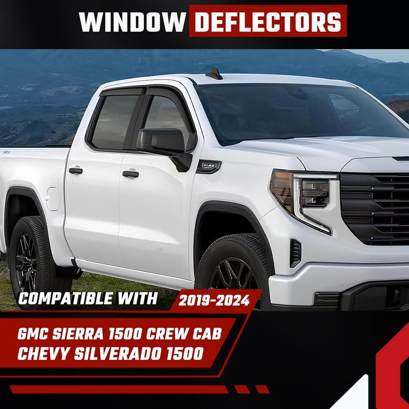 ISINLASSO Chevrolet Silverado/GMC Sierra 1500 Crew Cab 2019-2024 Ablakterelő Szélvédő 4 db Fekete
