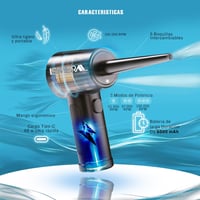 Suflantă cu aer comprimat premium ISMERAL Superpack, 100.000 RPM, baterie de 6000 mAh, cu 9 accesorii și geantă de transport, pistol pentru curățarea PC-ului 2