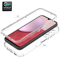 Puzdro ISOI pre Samsung Galaxy A14 4G/5G, 360-stupňová ochrana, priehľadné, ultra tenký TPU silikón a PC zadný kryt, dvojitá ochrana, priehľadné 6