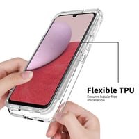 Puzdro ISOI pre Samsung Galaxy A14 4G/5G, 360-stupňová ochrana, priehľadné, ultra tenký TPU silikón a PC zadný kryt, dvojitá ochrana, priehľadné 4