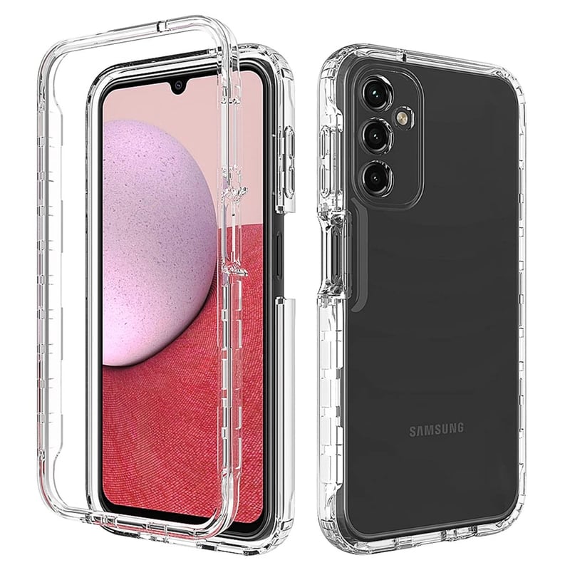 Puzdro ISOI pre Samsung Galaxy A14 4G/5G, 360-stupňová ochrana, priehľadné, ultra tenký TPU silikón a PC zadný kryt, dvojitá ochrana, priehľadné