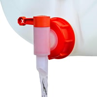 Výpustný kohútik Isolatech Sabeu Fluxx 2 ks – so závitom DIN 51, vonkajší závit 54,8 mm, výtok 23 mm, pre 5l a 10l kanistre, vhodný pre potraviny, bez bublania 4