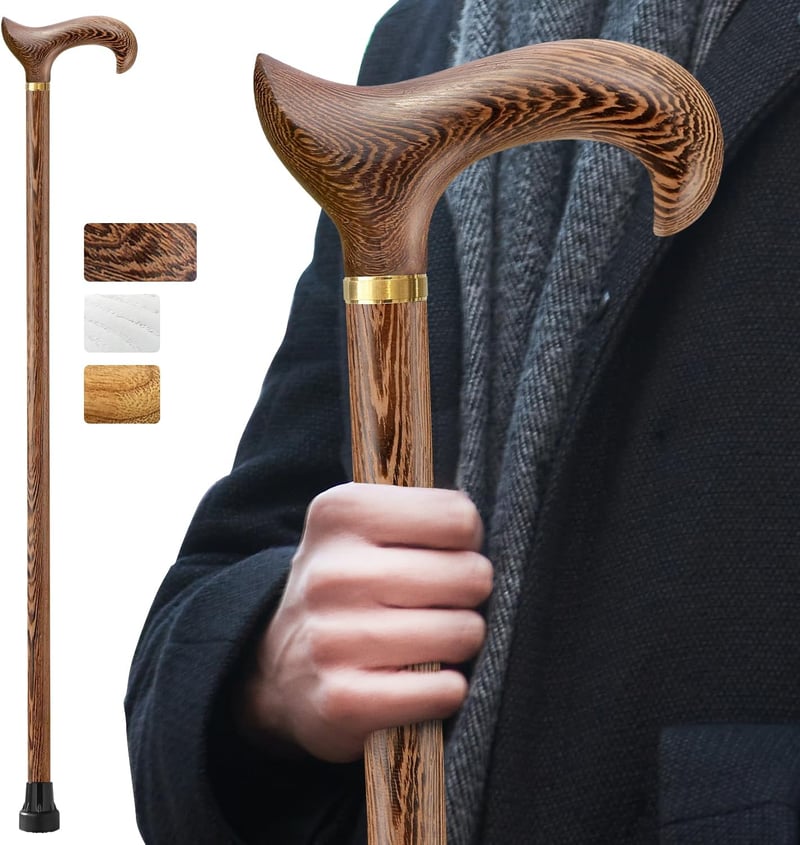 ispuoocti Ergonomikus Fa Sétabot Férfiaknak és Nőknek, 226 kg Terhelhetőség, Időseknek