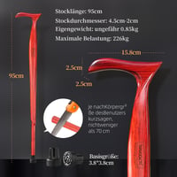 ispuoocti Fa Sétabot Férfiaknak és Nőknek - Természetes Szantálfa, 3 Gumi Talppal, Strapabíró, Utazótáskával - Ergonomikus Sétabot Időseknek 6