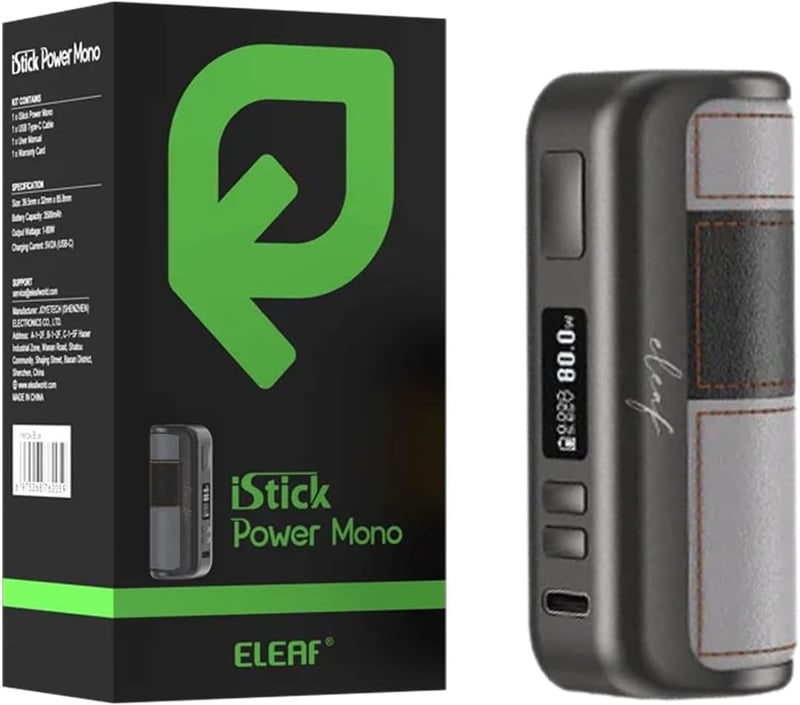 iStick Power Mono E Akkumulátor Kit 80W - Kompakt Box Mod 3500mAh - 3 Üzemmód - USB-C Töltés - Fekete-Szürke