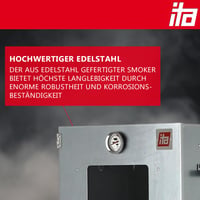 ITA Smoker 7002 Prémiová nerezová udiareň – 3-poschodová, 81 cm, s okienkom a teplomerom – na studené aj teplé údenie, pre 7 kg mäsa 4