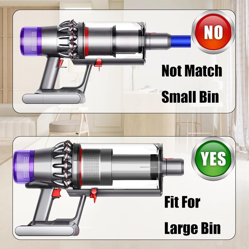 Italdos Portartály Dyson V11 V15 Porszívóhoz - Nagyméretű Porgyűjtő Tartály Kompatibilis 970050-01, 965443-01 Modellekkel