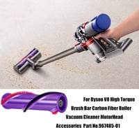 Italdos Pótfej Dyson V8 Porszívóhoz - Kompatibilis #967485-01 Modellel, 4 Bordás Szőnyegtisztító Henger, 5 cm Átmérő, Lila 2