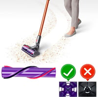 Italdos Pótfej Dyson V8 Porszívóhoz - Kompatibilis #967485-01 Modellel, 4 Bordás Szőnyegtisztító Henger, 5 cm Átmérő, Lila 4