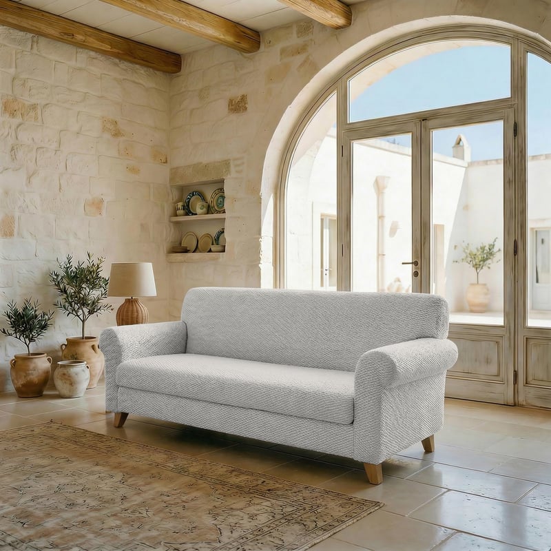 Poťah na rozkladaciu pohovku Italian Bed Linen, krémový, pre 3 osoby