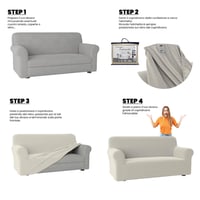 Poťah na rozkladaciu pohovku Italian Bed Linen, krémový, pre 3 osoby 5