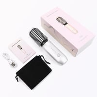 iTayga Vezeték Nélküli Hajgöndörítő Kefe - Hordozható Mini Hajformázó 7000 mAh USB Töltéssel és Negatív Ion Technológiával, Fehér 7