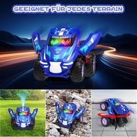 ITEFDTUTNE RC autó spray funkcióval, LED fénnyel és zenével, 360° forgatás és drift, kék 7