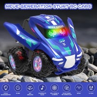 ITEFDTUTNE RC autó spray funkcióval, LED fénnyel és zenével, 360° forgatás és drift, kék 2