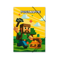 Kartónový priečinok na dokumenty Itenga s gumičkou DIN A4 pre chlapcov – Zberný priečinok s motívom Blockgame PIXEL a rohovou gumičkou, kapacita 50 listov 1