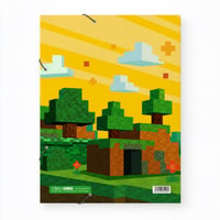 Kartónový priečinok na dokumenty Itenga s gumičkou DIN A4 pre chlapcov – Zberný priečinok s motívom Blockgame PIXEL a rohovou gumičkou, kapacita 50 listov 3
