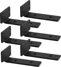 ITHKFU Nehéz terhelésű polctartó konzol 6 db fekete 15 cm L-alakú fali tartó 1