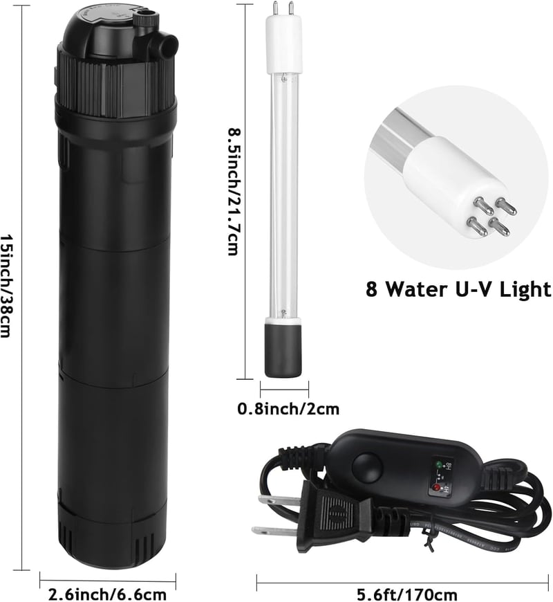 ITIY 5az1-ben UV szűrő 800L/h belső akváriumszivattyú időzítővel