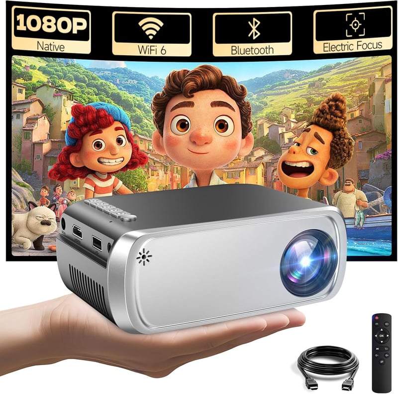 iTJQ 4K hordozható mini projektor 1080P UHD vezeték nélküli tükrözéssel okostelefonhoz