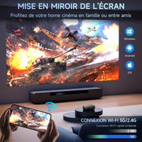 iTJQ 4K hordozható mini projektor 1080P UHD vezeték nélküli tükrözéssel okostelefonhoz 2