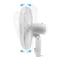 Stojanový ventilátor ito electronics, 40 cm, biely, oscilačný, 3 rýchlosti, nastaviteľná výška a uhol sklonu 8