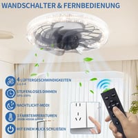 iToncs LED mennyezeti ventilátor távirányítóval, 3 hőmérséklet és 4 sebesség, csendes dimmelhető lámpa fehér 3