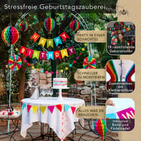 Itsy Bitsy Party Co Szivárványos Születésnapi Dekoráció Szett - Újrahasználható Papír Füzér, Méhsejt Gömbök, 18 Darabos Parti Díszítés 2