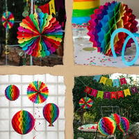 Itsy Bitsy Party Co Szivárványos Születésnapi Dekoráció Szett - Újrahasználható Papír Füzér, Méhsejt Gömbök, 18 Darabos Parti Díszítés 7