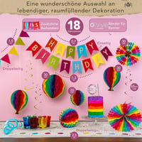 Itsy Bitsy Party Co Szivárványos Születésnapi Dekoráció Szett - Újrahasználható Papír Füzér, Méhsejt Gömbök, 18 Darabos Parti Díszítés 5