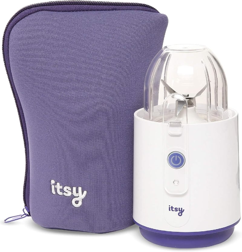 Itsy Hordozható Bébiételmixer Tál és Kanál Készlettel Fehér