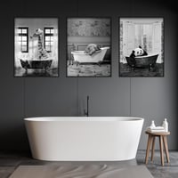 IUNTWEIE Fürdőszobai Állat Vászon Kép 50x70cm Fekete Fehér Minimalist Fali Dekoráció 5