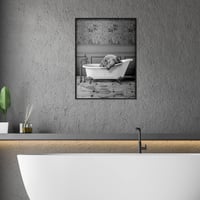 IUNTWEIE Fürdőszobai Állat Vászon Kép 50x70cm Fekete Fehér Minimalist Fali Dekoráció 2