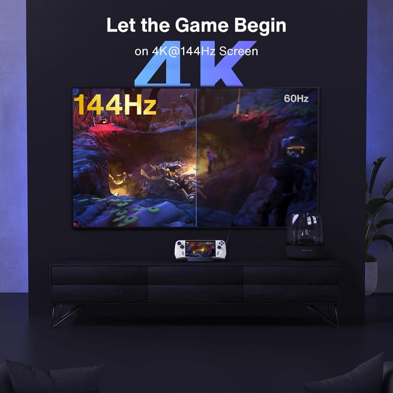 IVANKY 8az1-ben dokkoló Steam Deck/ROG Ally-hez, HDMI 2.1 4K 144Hz, Gigabit Ethernet - 4K@144Hz - Without Adapter, Without power supply