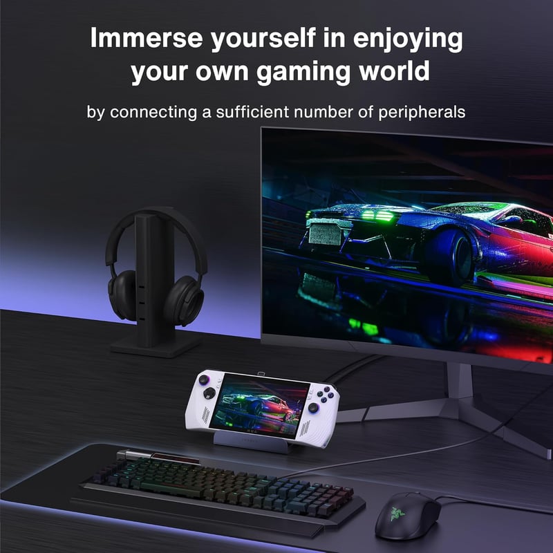 IVANKY 8az1-ben dokkoló Steam Deck/ROG Ally-hez, HDMI 2.1 4K 144Hz, Gigabit Ethernet - 4K@144Hz - Without Adapter, Without power supply