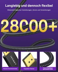 IVANKY DisplayPort 1.4 Kábel 2m, 8K 60Hz, 4K 165Hz, Gaming Monitor Kábel 7