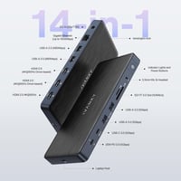 IVANKY FusionDock Pro 14 az 1-ben MacBook dokkoló 3x 4K monitor, 150W adapter, USB, Ethernet 2