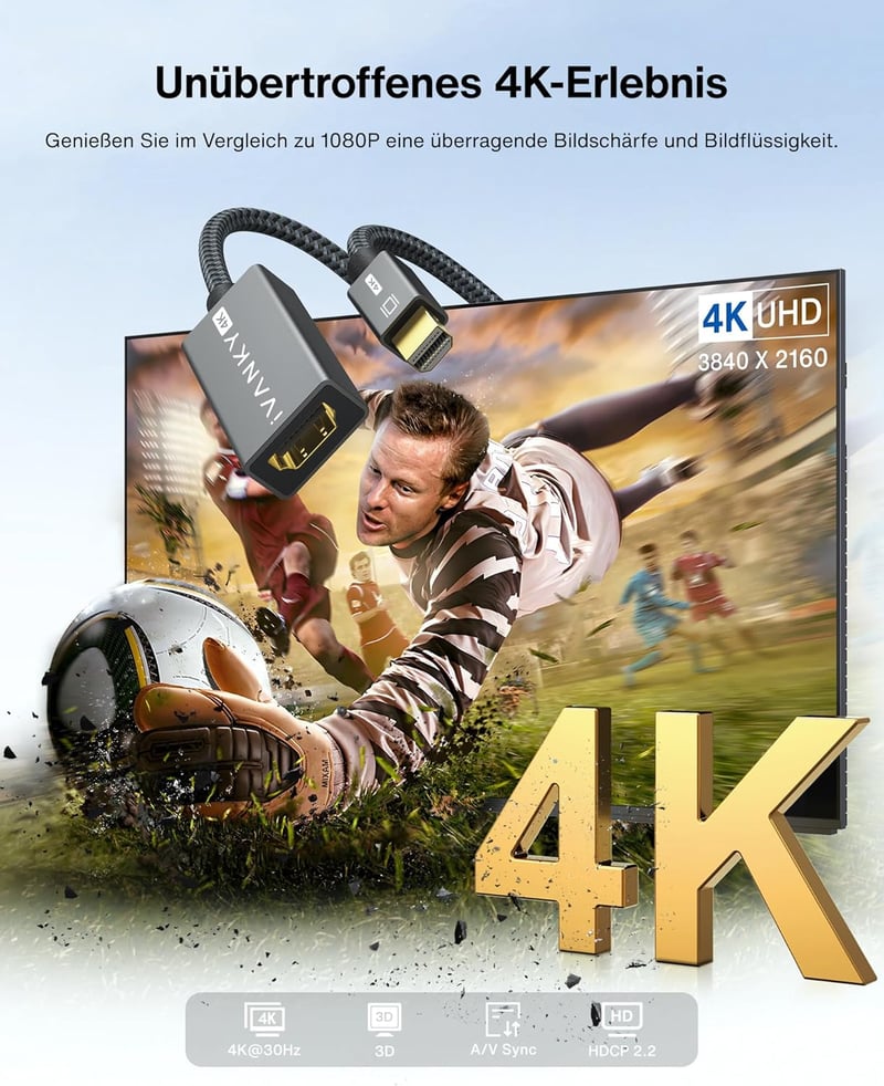iVanky Mini DisplayPort HDMI adapter 1080P szürke