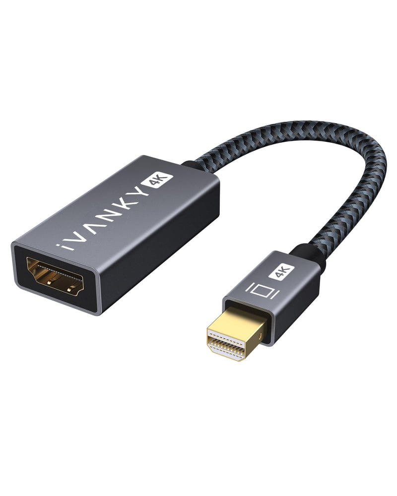Adaptér iVanky Mini DisplayPort na HDMI – sivý – 20 cm