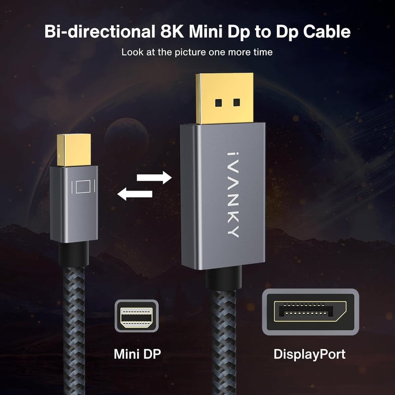 IVANKY Mini DisplayPort Kábel 2m - Videó Átvitel