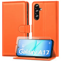 ivencase Samsung A17 čierne flipové puzdro s ochranou RFID, PU koža, magnetické, s funkciou stojana a 1 ks ochrannej fólie na displej 1