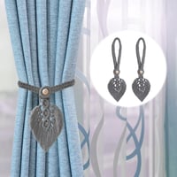 IVEOPPE 2 ks boho bavlnené makramé úchyty na záclony, sivé držiaky na závesy s pierkami, dekoratívne sťahovacie pásky na záclony 4