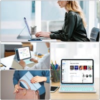 IVEOPPE Háttérvilágítású Billentyűzetes Tok iPad Pro 13" M5 2025 / M4 2024 készülékhez - Kék 7