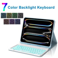 IVEOPPE Háttérvilágítású Billentyűzetes Tok iPad Pro 13" M5 2025 / M4 2024 készülékhez - Kék 3