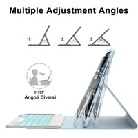 IVEOPPE Háttérvilágítású Billentyűzetes Tok iPad Pro 13" M5 2025 / M4 2024 készülékhez - Kék 4