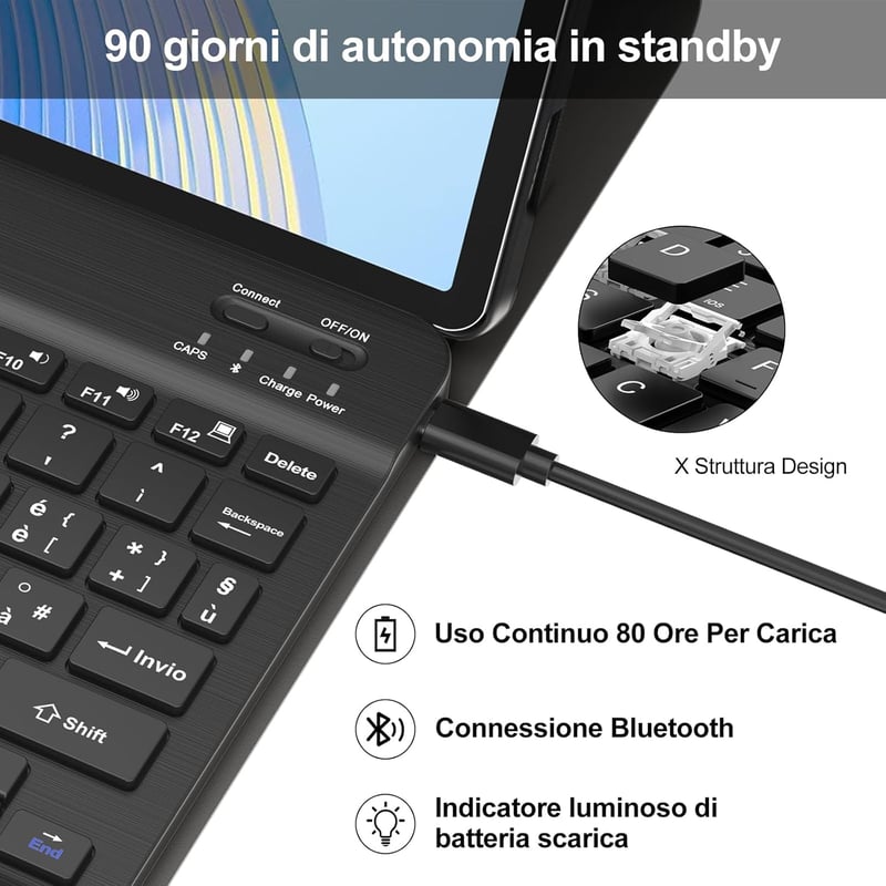 IVEOPPE Honor Pad X9 mágneses Bluetooth billentyűzet tok 11.5 hüvelyk